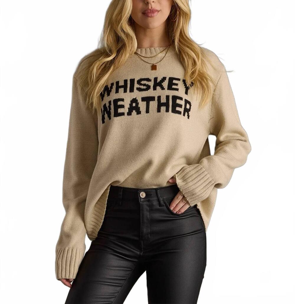 NEW PANACHE whiskey weather sweater in tan